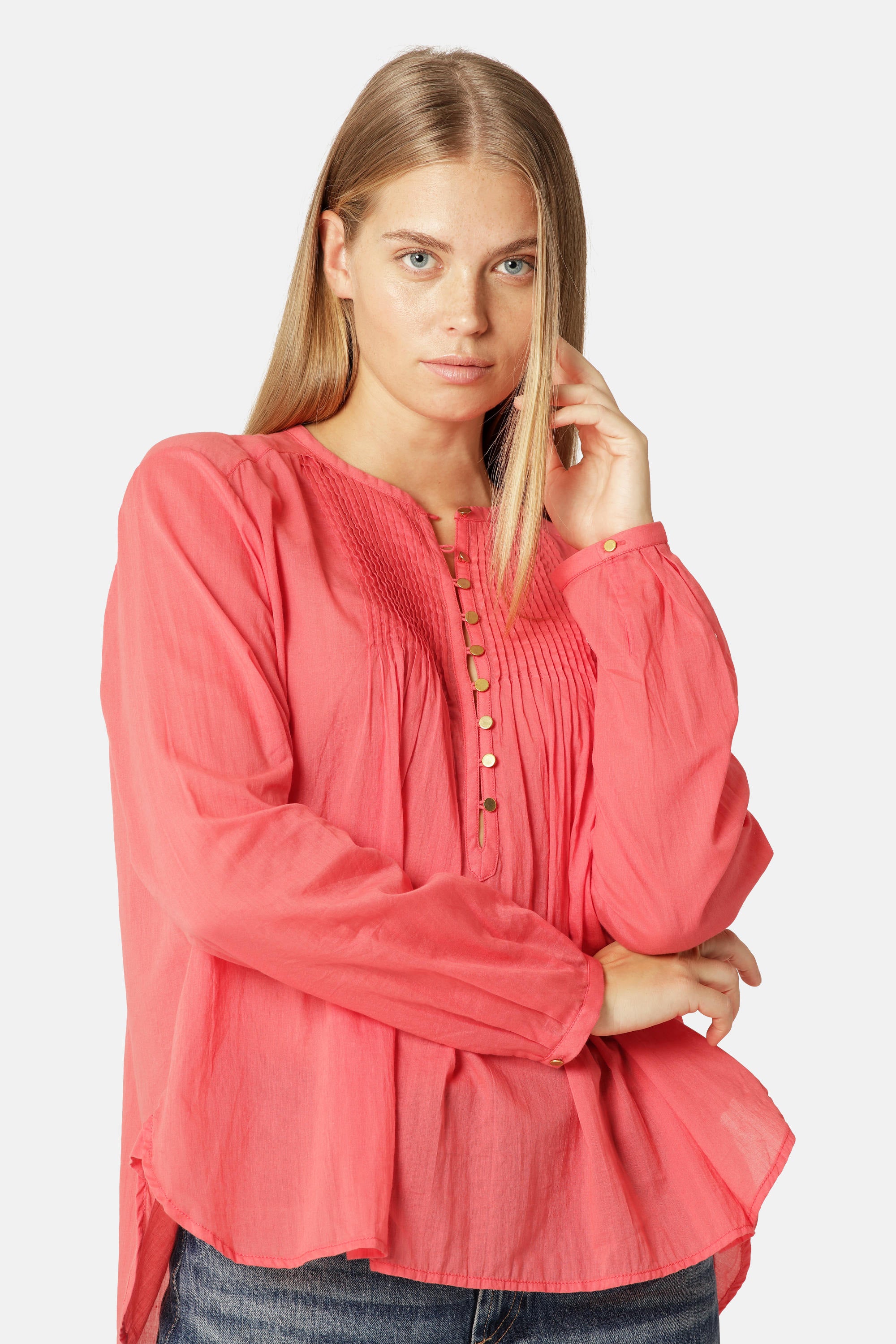 Langärmliges Hemd - Spiced Coral